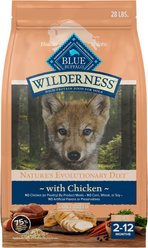 Blue Buffalo Wilderness Large Breed Puppy High Protein Natural Chicken & Wholesome Grains Dry Dog Food, 28-lb bag