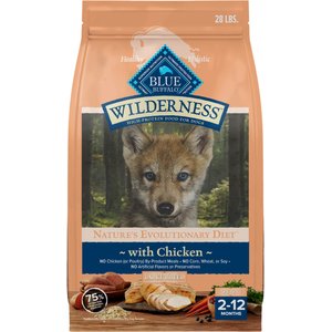 Blue Buffalo Wilderness Large Breed Puppy High Protein Natural Chicken & Wholesome Grains Dry Dog Food, 28-lb bag