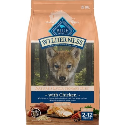 Blue Buffalo Blue Buffalo Wilderness Large Breed Puppy High Protein Natural Chicken & Wholesome Grains Dry Dog Food, 28-lb bag