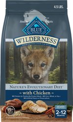 Blue Buffalo Wilderness Chicken Recipe High-Protein Puppy Dry Dog Food, 4.5-lb bag