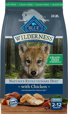 Blue Buffalo Wilderness Puppy Chicken Recipe High-Protein Grain-Free Dry Dog Food, 24-lb bag