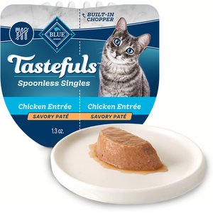 Blue Buffalo Tastefuls Spoonles Singles Chicken Entrée Pate Wet Cat Food, 2.6-oz tray, 24 count