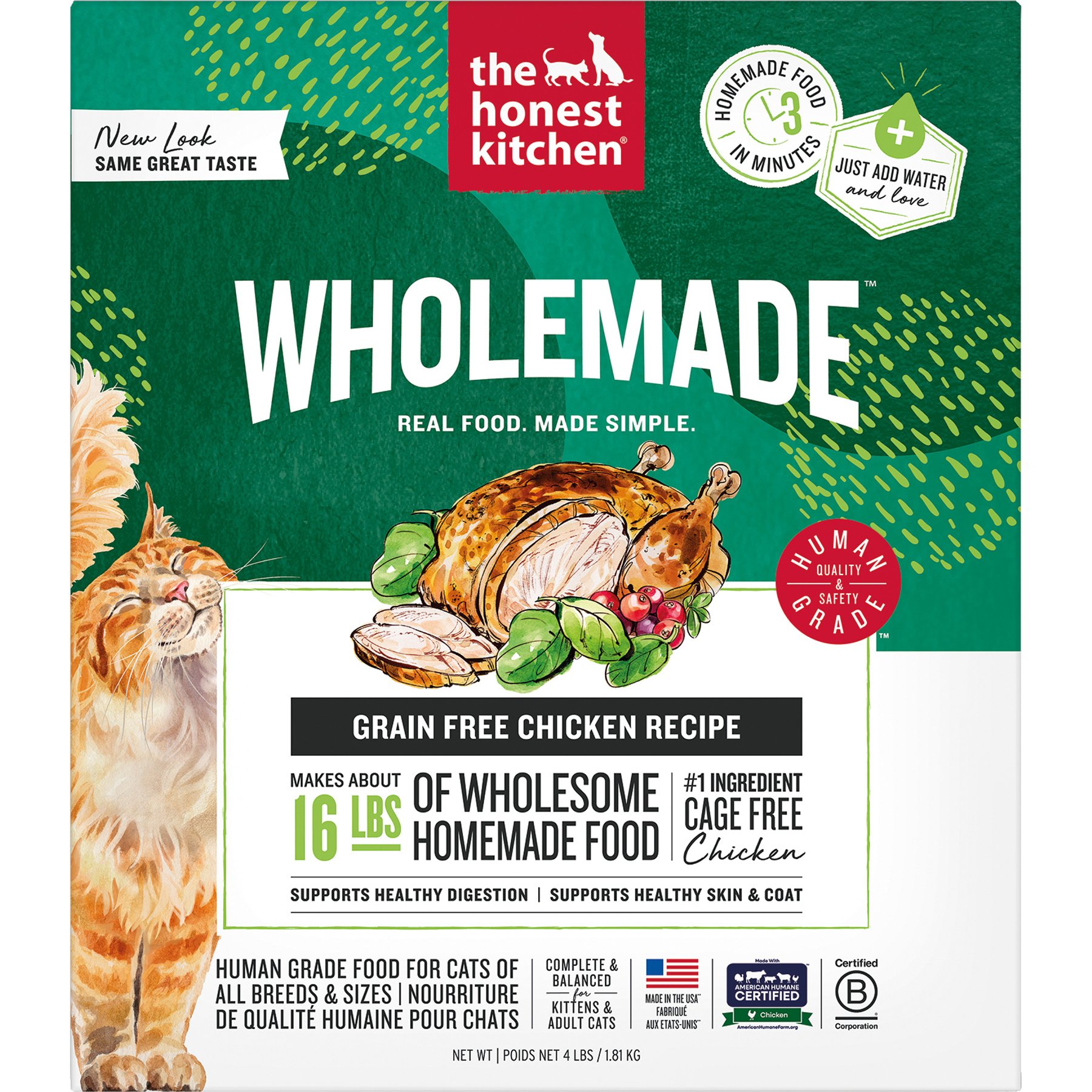 The Honest Kitchen Dehydrated Grain-Free Chicken Cat Food, 8-lb bundle
