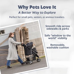 TRIXIE Foldable Cat & Dog Stroller, Gray