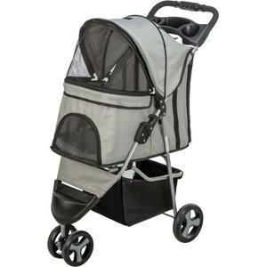 TRIXIE Foldable Cat & Dog Stroller, Gray