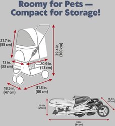 TRIXIE Foldable Cat & Dog Stroller, Gray slide 2 of 9