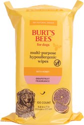 Burt's Bees Multi-Purpose Grapefruit Dog Wipes with Honey, 100 count