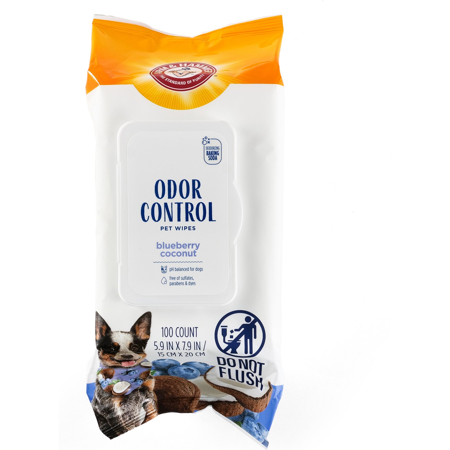 Arm & Hammer Products Blueberry Coconut Dog Odor Control Wipes, 100 count