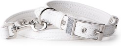 myfamily Saint-Tropez Leather Standard Dog Collar, White, Medium: 13.5 to 16-in neck, 7/8-in wide slide 2 of 4