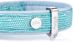 myfamily Saint-Tropez Leather Standard Dog Collar, Turquoise, XXX-Small: 7.1 to 8.5-in neck, 1/2-in wide slide 2 of 4