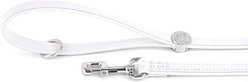 myfamily Saint-Tropez Leather Standard Dog Leash, White, 6-ft long, 1/2-in wide
