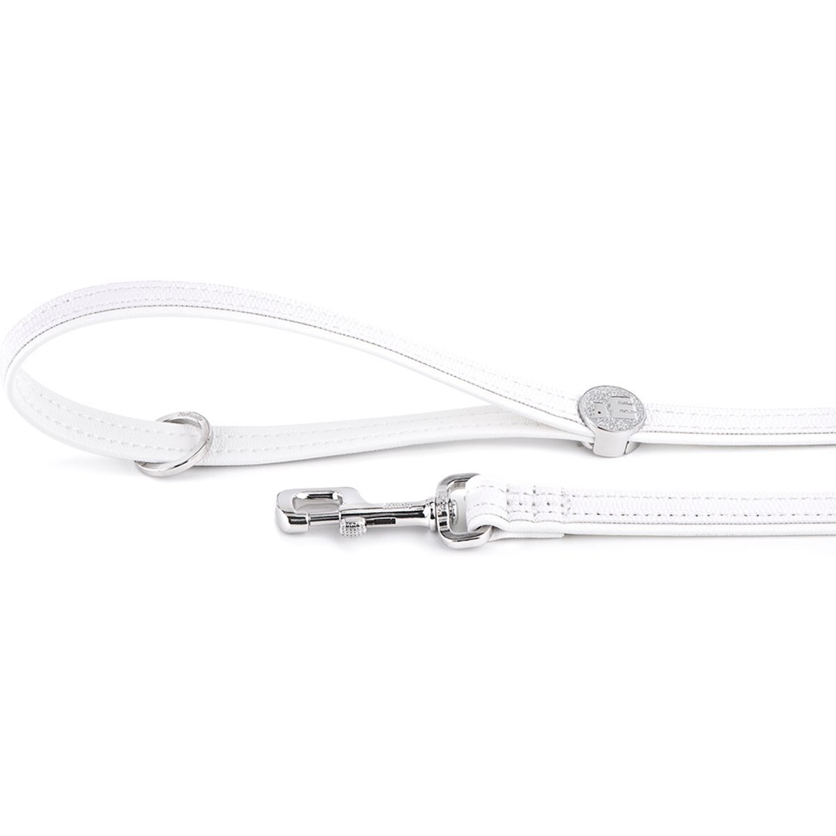 myfamily Saint-Tropez Leather Standard Dog Leash, White, 6-ft long, 0.59-in wide