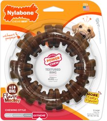Petstages Dogwood Tough Toy + Nylabone Power Chew Textured Chew Ring Dog Toy slide 2 of 9