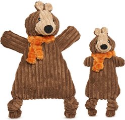 HuggleHounds HuggleFlatties Nutmeg Squirrel Stuffing Free Dog Plush Toy, Brown, Small