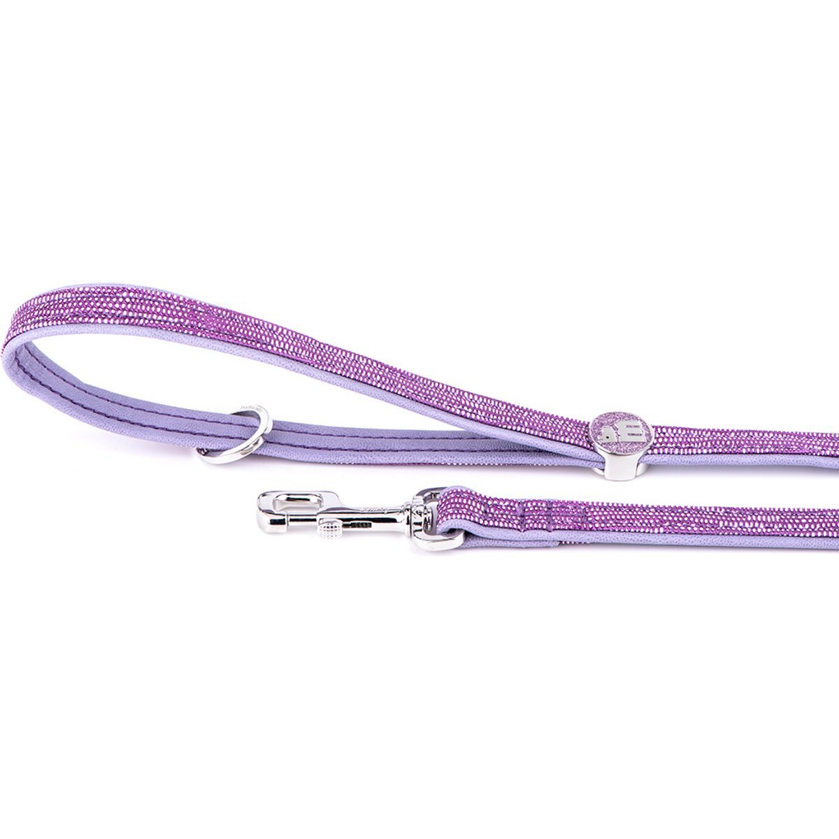 myfamily Saint-Tropez Leather Standard Dog Leash, Lilac, 6-ft long, 0.59-in wide