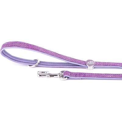 myfamily myfamily Saint-Tropez Leather Standard Dog Leash, Lilac, 6-ft long, 0.59-in wide