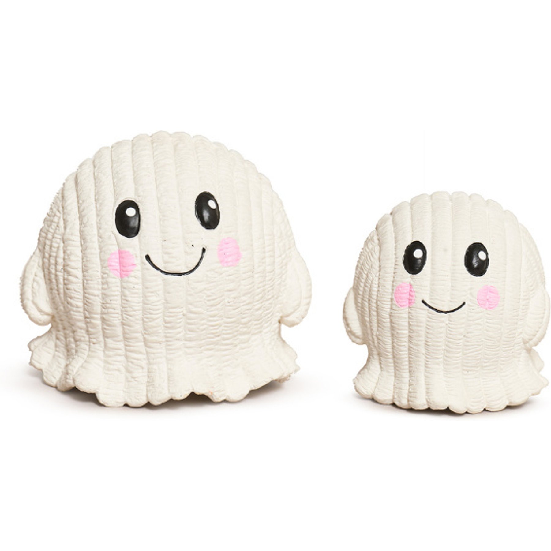 HuggleHounds Lil' Boo Ghost Ruff-Tex Squeaky BallDog Plush Toy, White, Small