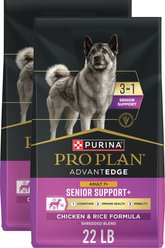 Purina Pro Plan AdvantEDGE Senior Support Plus Shredded Blend Chicken & Rice Formula Dry Dog Food, 44-lb bundle