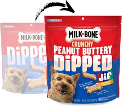 Milk-Bone Peanut Buttery Dipped Dog Biscuits with Jif Peanut Butter Dog Treats, 32-oz bag slide 2 of 8