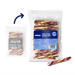 Chewy Made Triple Flavor Rawhide Twist Dog Treats (FORMERLY BONES & CHEWS), 40 count