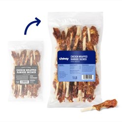 Chewy Made Chicken Wrapped Rawhide Skewer Dog Treats (FORMERLY BONES & CHEWS), 1-lb bag