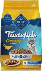 Blue Buffalo Tastefuls Irresistible Gravy Experience Adult Indoor Chicken & Brown Rice Recipe Dry Cat Food, 15-lb bag