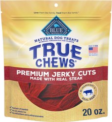 Blue Buffalo True Chews Premium Jerky Cuts Natural Steak Dog Treats, 20-oz bag