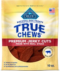 Blue Buffalo True Chews Premium Jerky Cuts Natural Steak Dog Treats, 10-oz bag