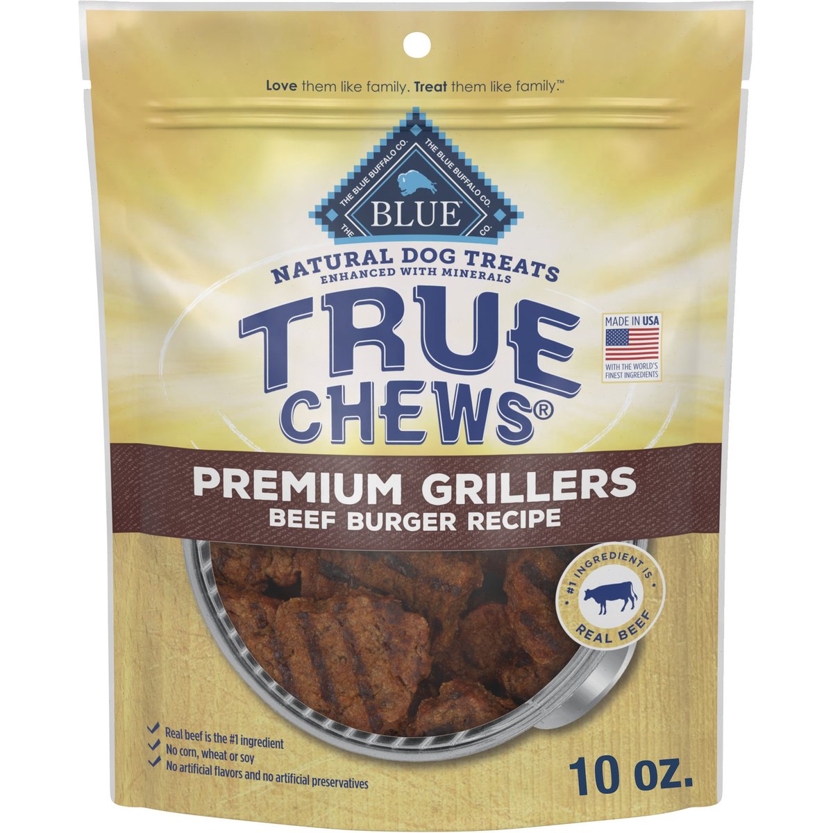 Blue Buffalo True Chews Beef Burger Recipe Dog Treats, 10-oz bag