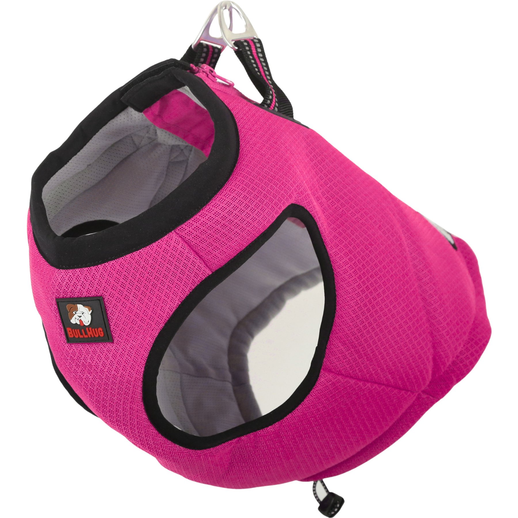BullHug Cooling Zip Reflective Dog Vest, Pink, Medium