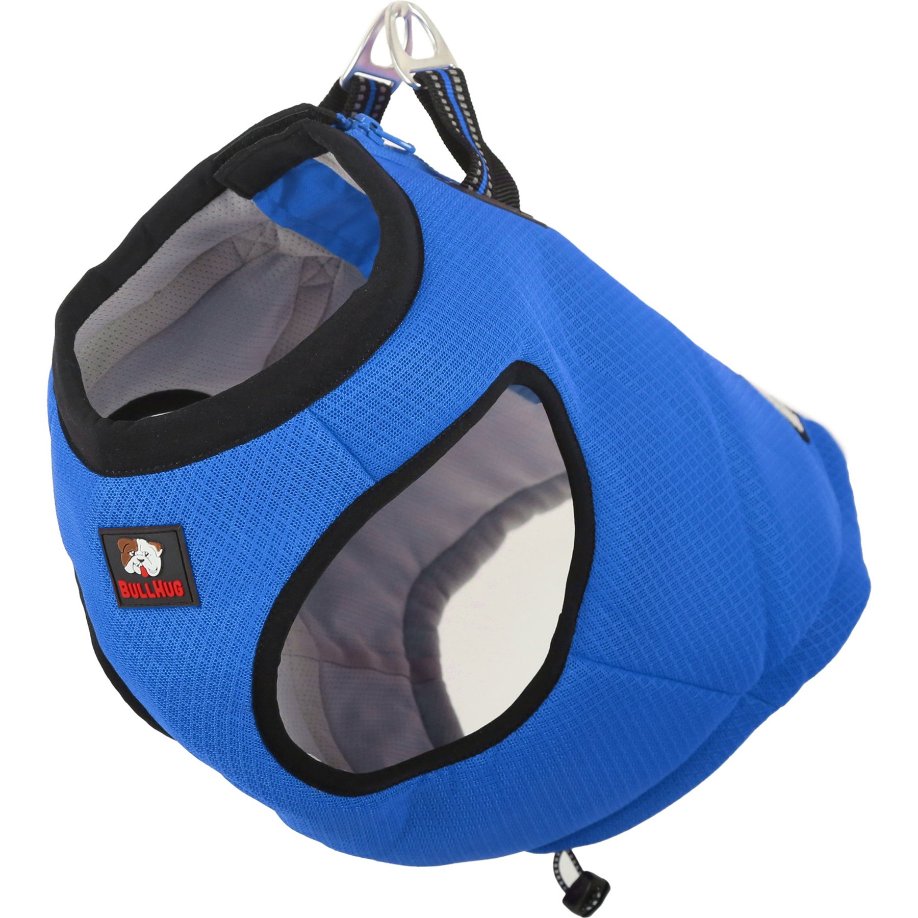 BullHug Cooling Zip Reflective Dog Vest, Blue, Large
