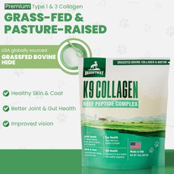Brightway Pets Grassfed Collagen Joints & Skin Coat with Biotin Powder Supplement Food Topper for Dogs, 10-oz bag slide 2 of 6