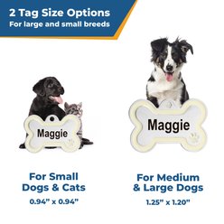 GoTags Personalized Engraved Bone Shaped with Enamel Paw Dog & Cat ID Tag, Lilac, Regular slide 2 of 7