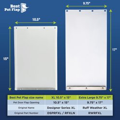 Best Pet Flap Ruff Weather Dog Door Accessory, Clear Frosted, X-Large: 9.75 x 17-in slide 2 of 4