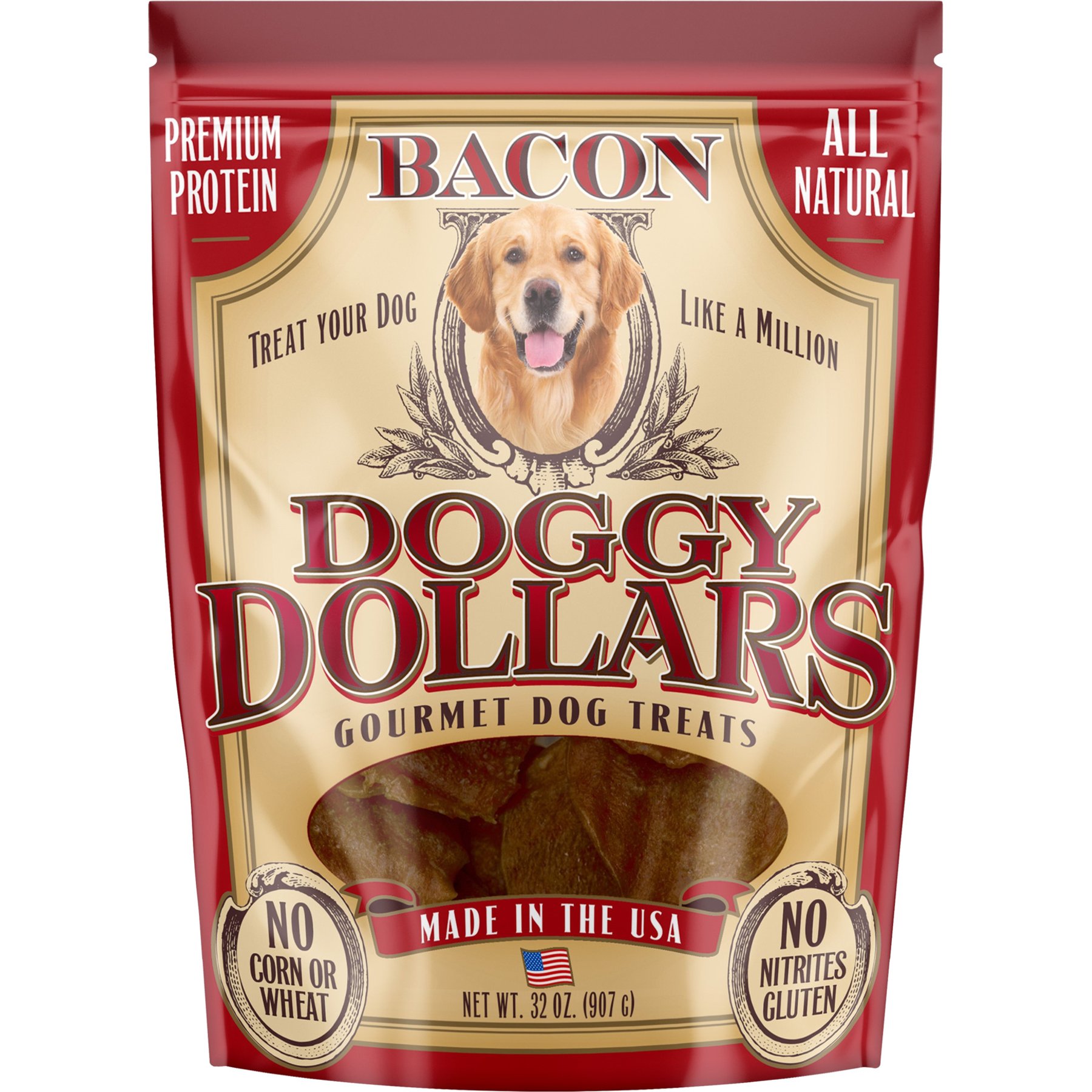 Doggy Dollars Bacon Grain-Free Jerky Dog Treats, 32-oz bag