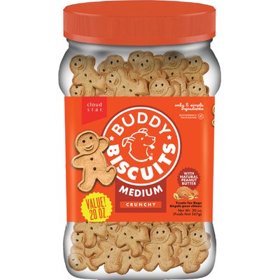 Buddy Biscuits Buddy Biscuits Peanut Butter Medium Crunchy Dog Treats, 20-oz jar