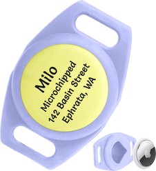 GoTags Engraved AirTag Dog & Cat Collar Holder, Herbal Bloom, Small