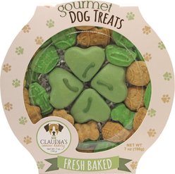Claudia's Canine Bakery Patty's Day Human-Grade Vanilla Flavored Crunchy Dog Treats, 7-oz tub