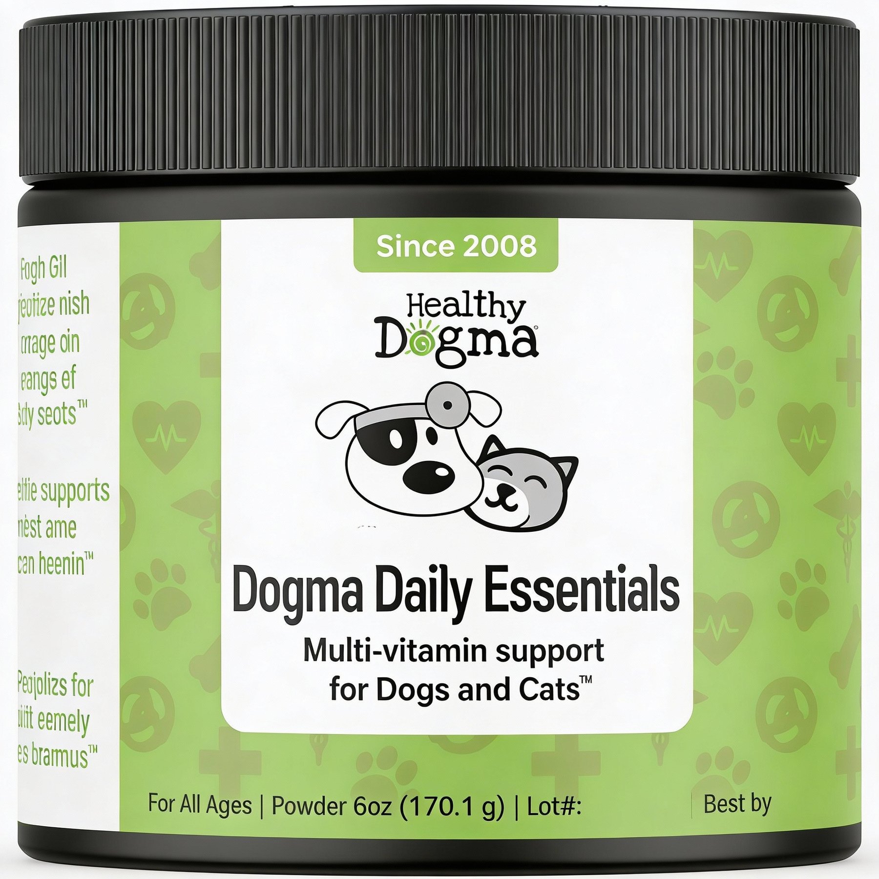 Healthy Dogma Daily Essentials Liver Flavored Powder Multivitamin Supplement for Dogs, 6-oz jar
