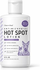 Chew + Heal Antimicrobial Hot Spots & Skin Infection Hypochlorous Acid Lotion for Dogs & Cats Wound Care, 4-fl oz