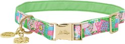 Lilly Pulitzer Crazy Quilt Home Polyester Dog Collar, Medium/Large: 15 to 22-in neck, 1-in wide