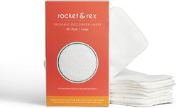 Rocket & Rex Reusable Dog Diaper Liner Booster Pads, Large, 10 count