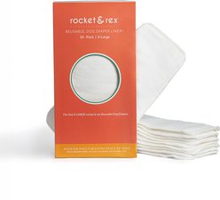 Rocket & Rex Reusable Dog Diaper Liner Booster Pads, X-Large, 10 count