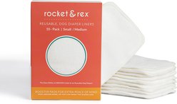 Rocket & Rex Reusable Dog Diaper Liner Booster Pads, Small/Medium, 10 count
