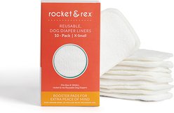 Rocket & Rex Reusable Dog Diaper Liner Booster Pads, X-Small, 10 count