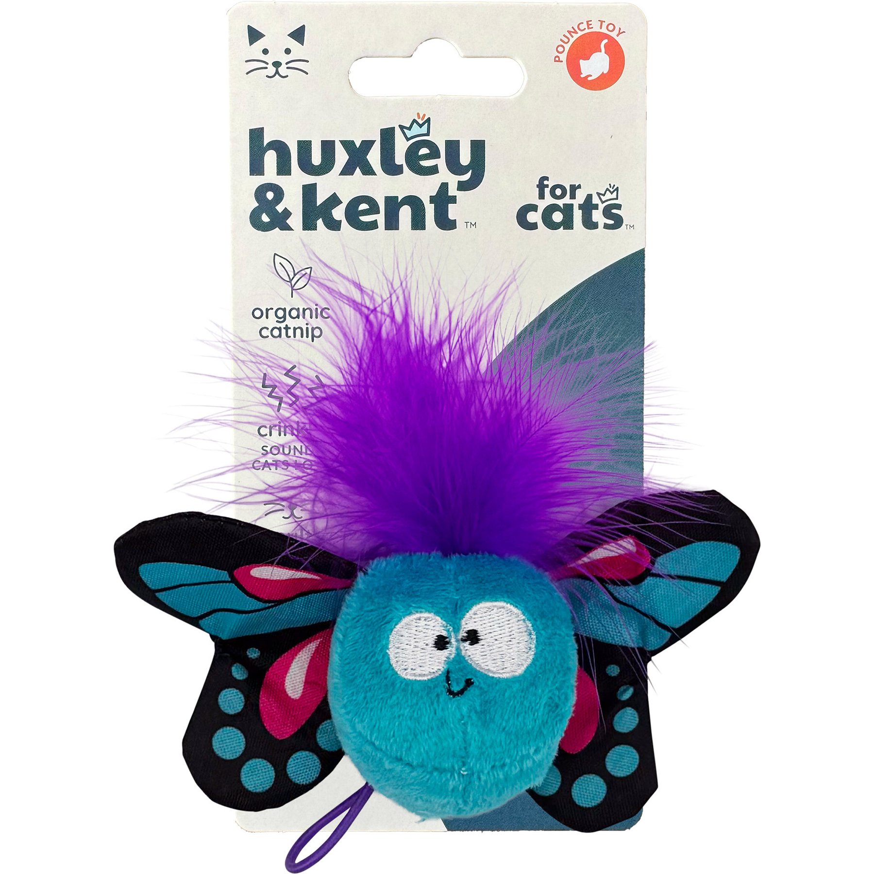 Huxley & Kent Flinger Butterfly Catnip Cat Toy, Teal, One Size