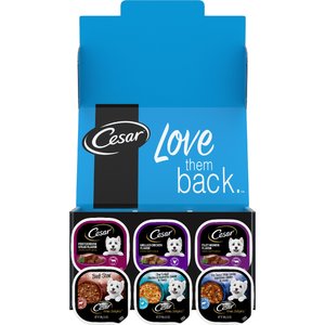 Cesar Home Delights & Classic Loaf in Sauce Variety Pack Small Breed Adult Wet Dog Food Trays, 3.5-oz, case of 36