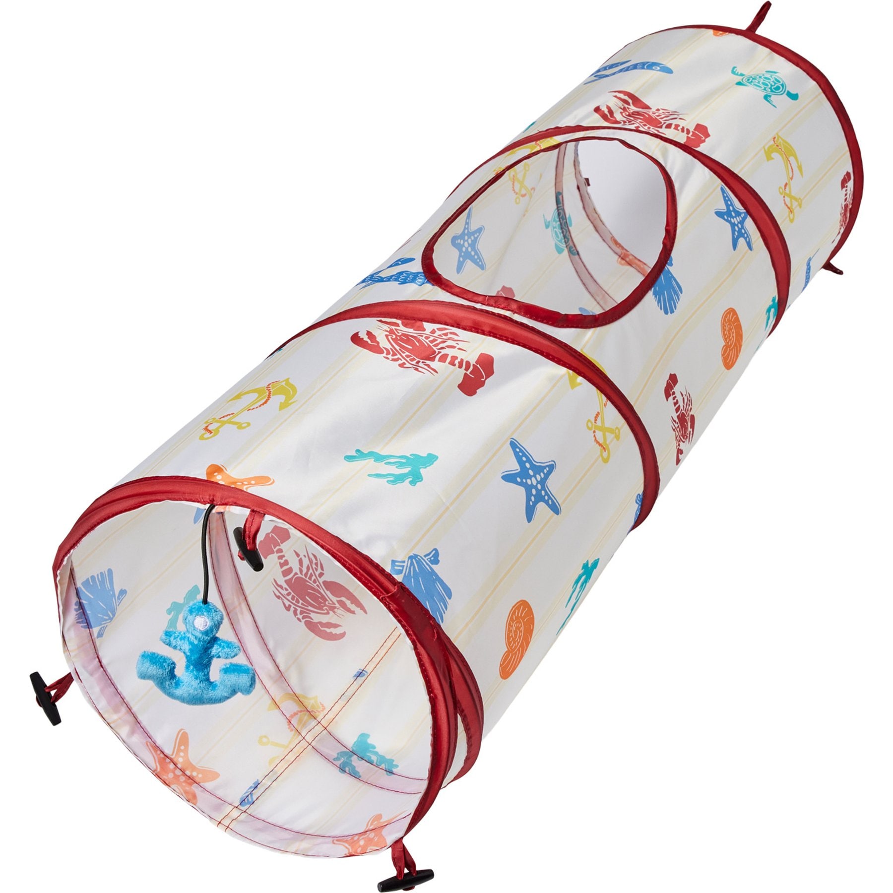 Frisco Coastal Foldable Play Tunnel Cat Toy with Silvervine & Catnip