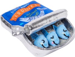 Frisco Coastal Sardine Interactive Plush Cat Toy with Silvervine & Catnip, 4 count