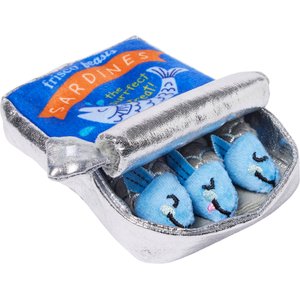 Frisco Coastal Sardine Interactive Plush Cat Toy with Silvervine & Catnip, 4 count